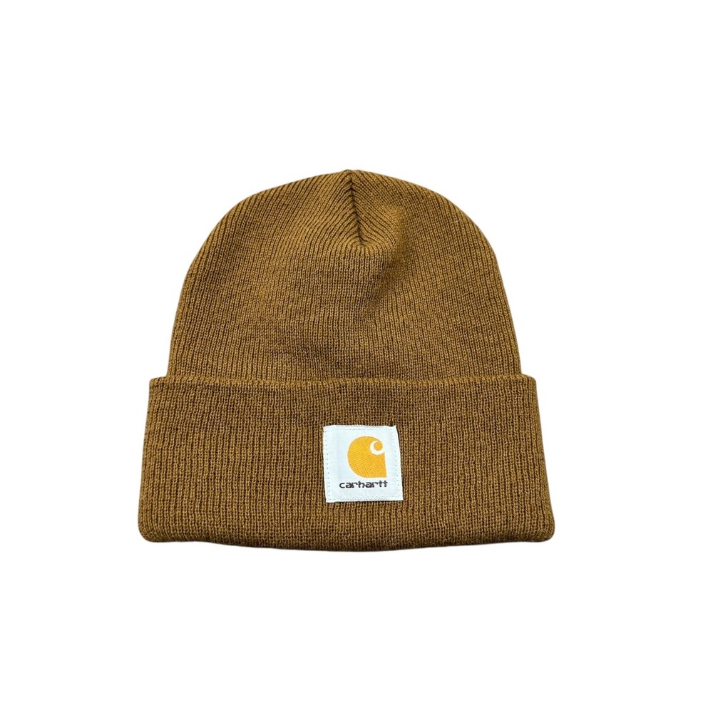 Carhartt Beanie Brown A18 Watch Hat Cap Workwear Knit Cuffed